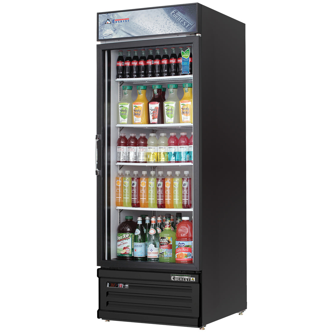 Everest 1 Door Refrigerator Merchandiser, 23 cu ft - Black Exterior Model EMGR24B