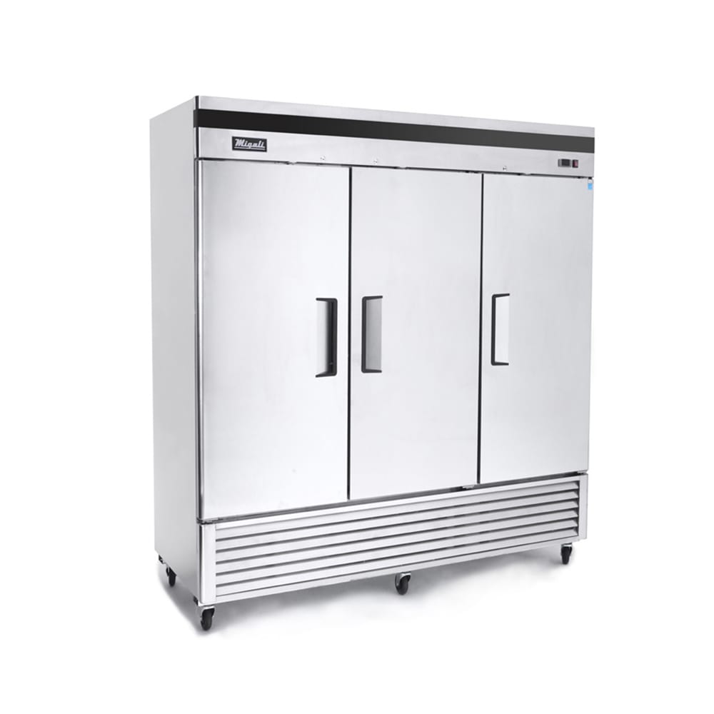 Migali 81" Three Section Reach In Freezer, (3) Solid Doors, 115/208-230v/1ph Model: C-3FB-HC