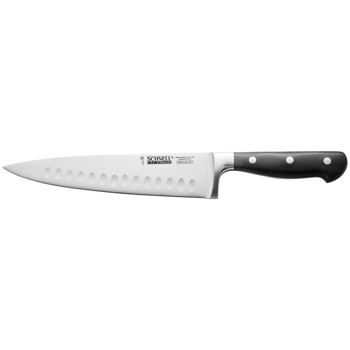 Schnell Chef Knife 8", Granton Edge
