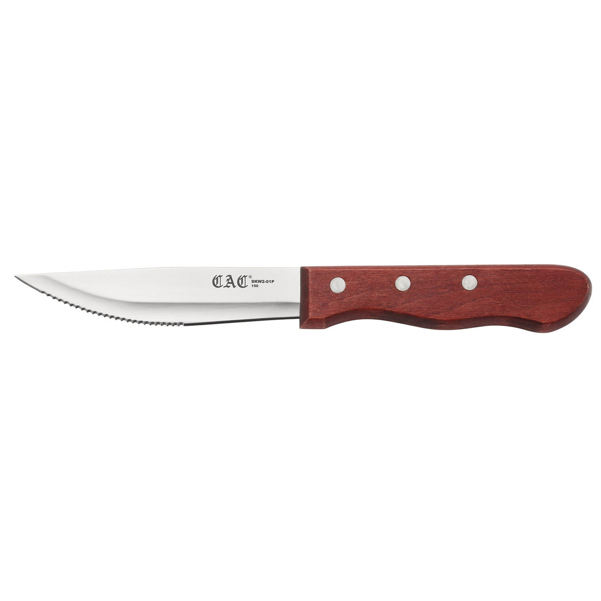 Knife Steak Pointed Tip Red Wood Hdl 4-3/4"