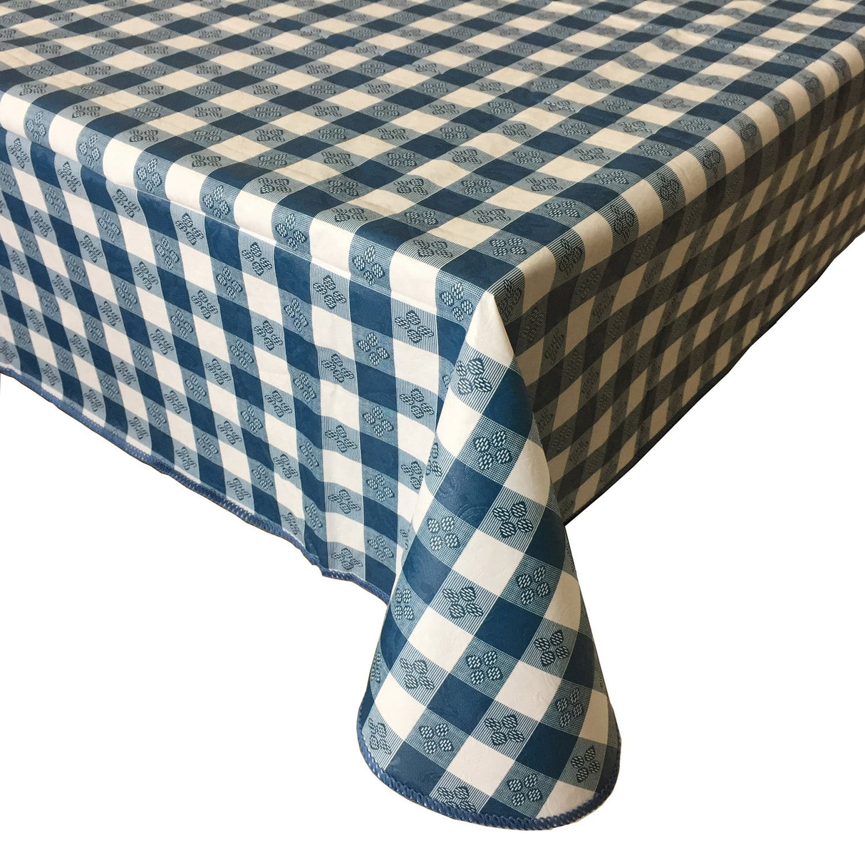 Table Cover Vinyl W/ Flannel Blue 52x52"