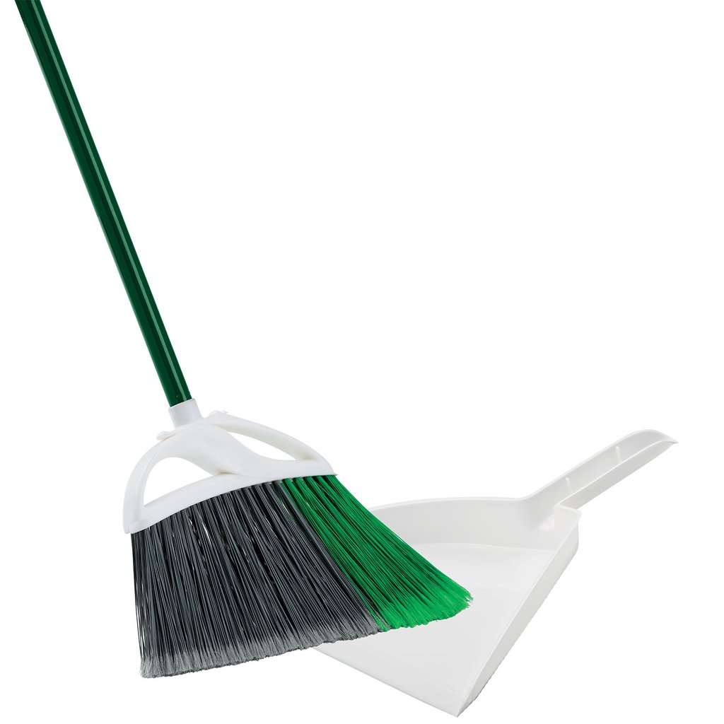 Large Precision Angle Broom & 13" Dustpan