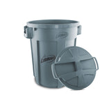 32 Gallon Trash Can with Lid (Gray)