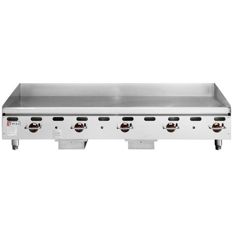 Wolf AGM60-NAT Natural Gas 60" Countertop Griddle with (5) Burners- 135,000 BTU