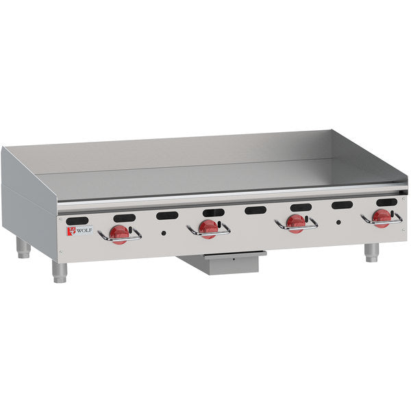 Wolf AGM48-NAT Natural Gas 48" Countertop Griddle with (4) burners - 108,000 BTU