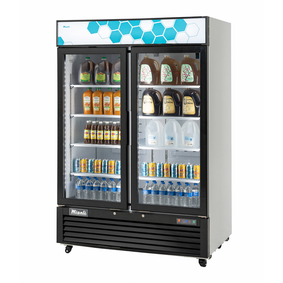 Migali Competitor Series Refrigerator Merchandiser, reach-in, 54-1/4” W, 49.0 cu. ft. capacity, (2) hinged glass doors