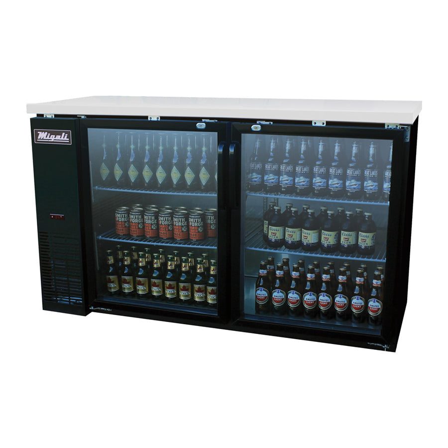 Migali Competitor Series Refrigerated Back Bar Cabinet, 60.8” W, 15.8 cu. ft. capacity, (2) hinged glass doors