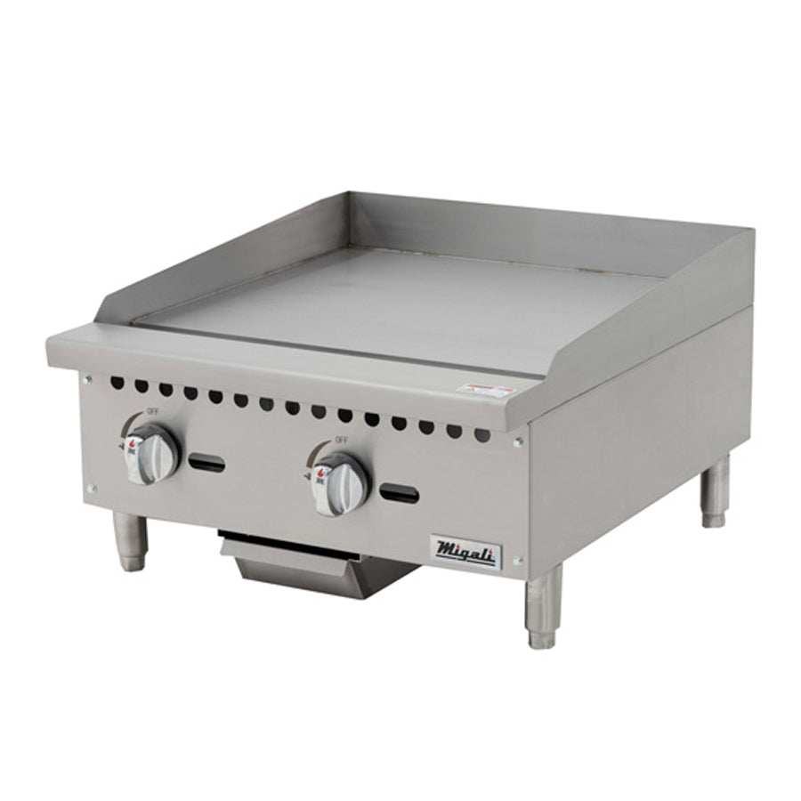 Migali Competitor Series Griddle, countertop, 24" W, manual controls, configured for Natural Gas, LP Conversion Kit included
