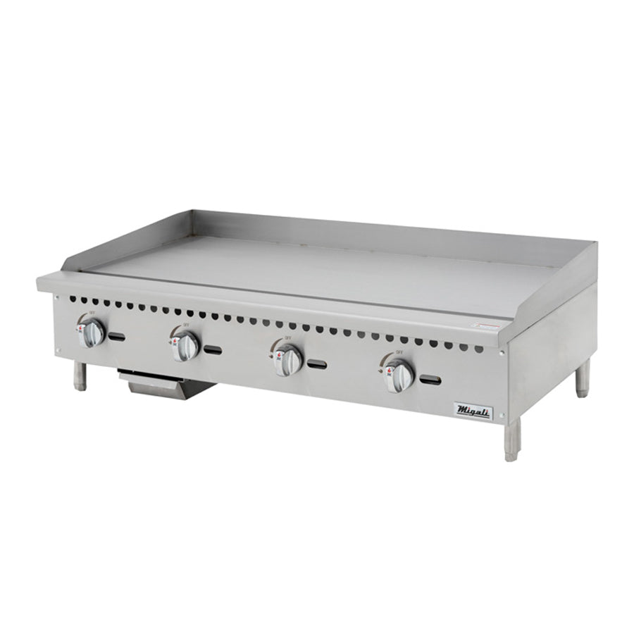 Migali Competitor Series Griddle, countertop, 48" W, manual controls, configured for Natural Gas, LP Conversion Kit included