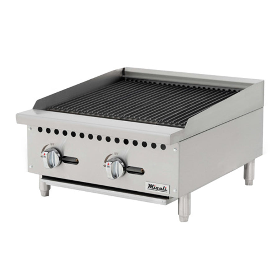 Migali Competitor Series Radiant Charbroiler, countertop, 24" W, cast iron radiants, configured for Natural Gas, LP Conversion Kit included