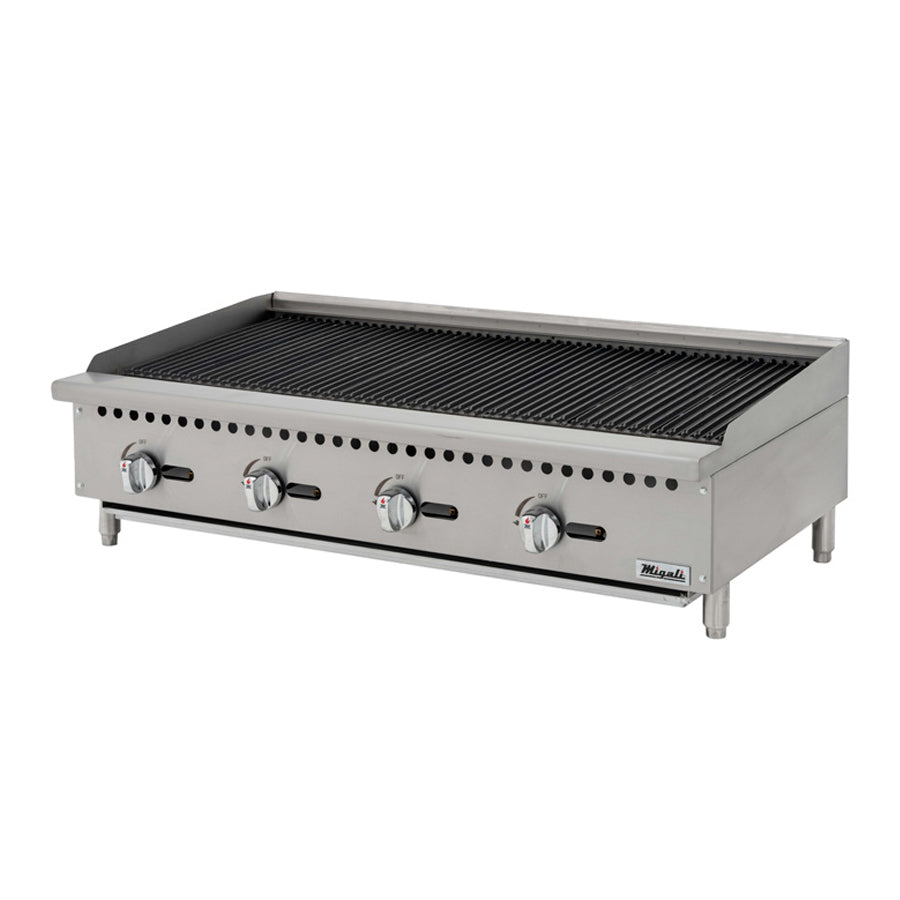 Migali Competitor Series Radiant Charbroiler, countertop, 48" W, cast iron radiants, configured for Natural Gas, LP Conversion Kit included