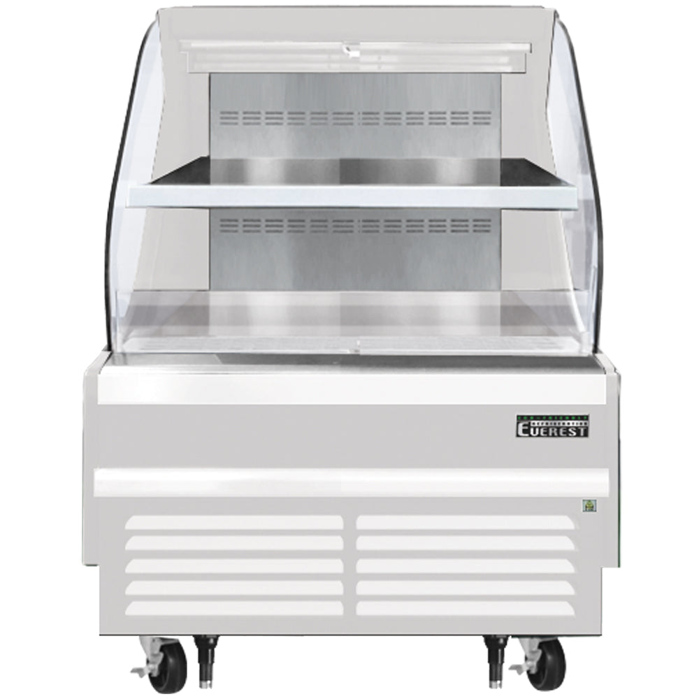 Everest Horizontal Open Air Merchandiser, 37 1/4" Length, 34 1/4" Depth, 46" Height - White Exterior Model EOMH-36-W-35-T