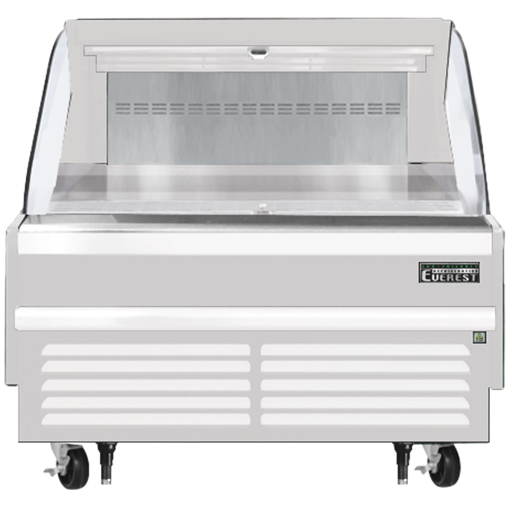 Everest Horizontal Open Air Merchandiser, 48" Length, 34 1/4" Depth, 41" Height - White Exterior Model EOMH-48-W-35-S