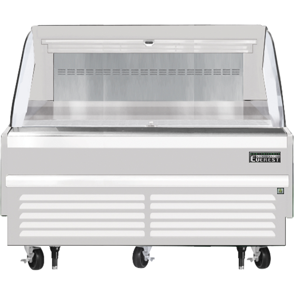 Everest Horizontal Open Air Merchandiser, 60" Length, 34 1/4" Depth, 41" Height - White Exterior Model EOMH-60-W-35-S