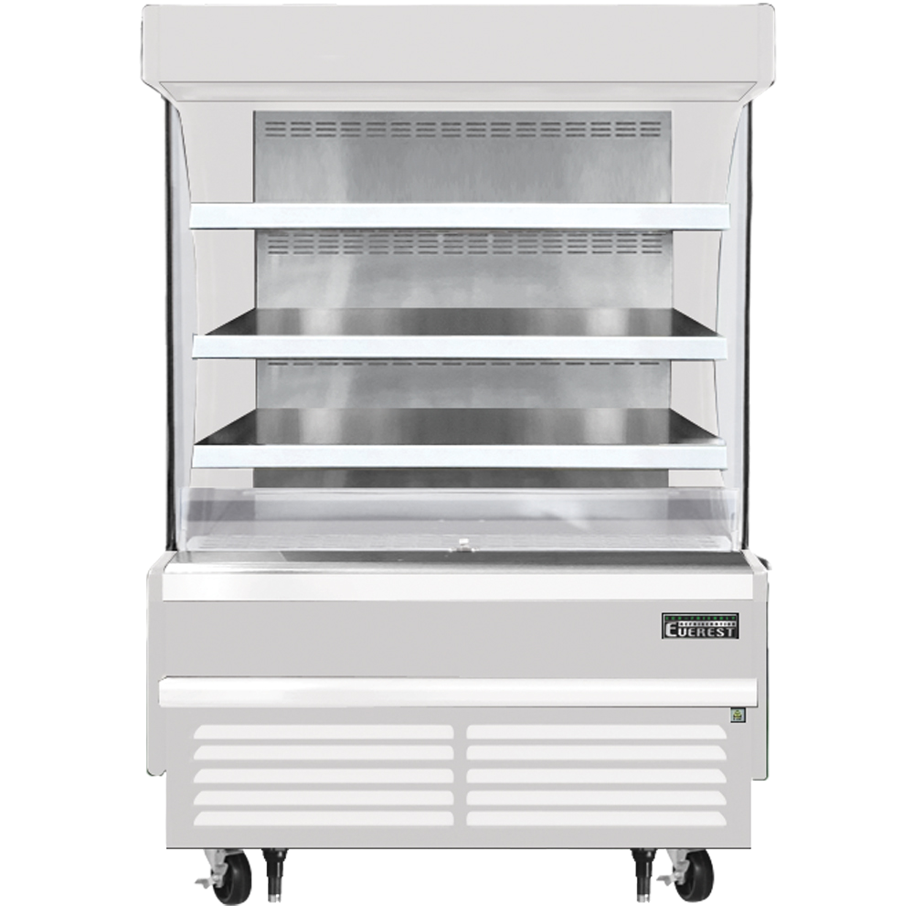 Everest Vertical Open Air Merchandiser, 48" Length, 28 3/8" Depth, 60 1/8" Height - White Exterior Model EOMV-48-W-28-S