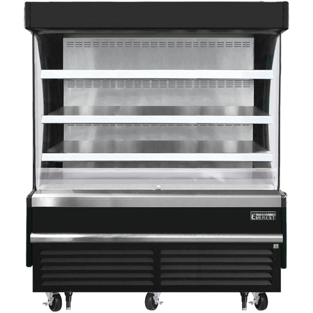 Everest Vertical Open Air Merchandiser, 60" Length, 28 3/8" Depth, 60 1/8" Height - Black Exterior Model EOMV-60-B-28-S