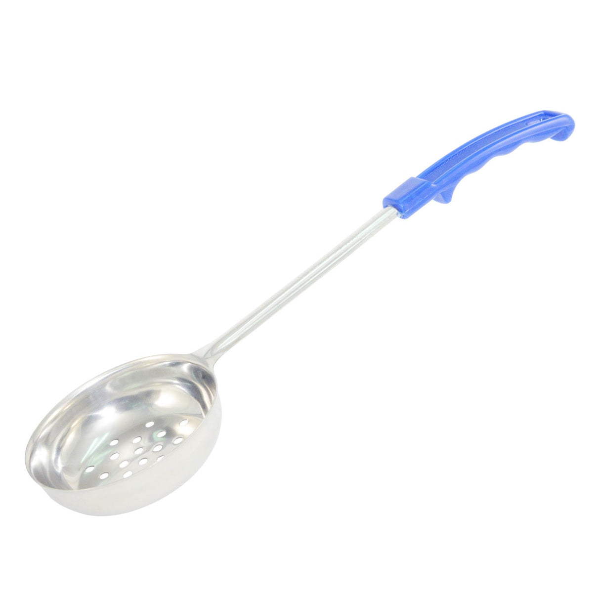 Portion Spoon SS Perf. W/ Blue Hdl 8oz