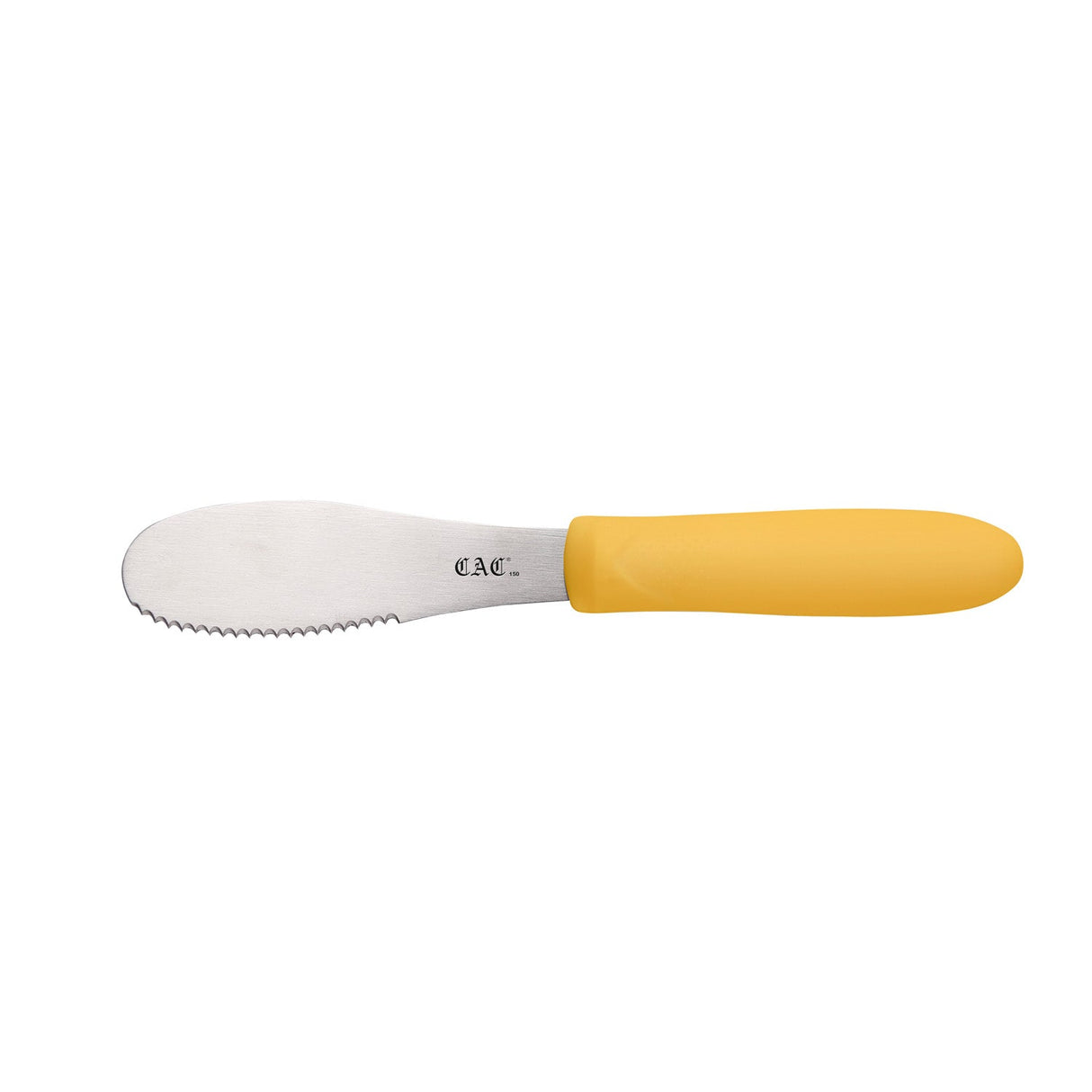 Spreader SS Serrated Plastic Hdl 3-7/8" Yellow