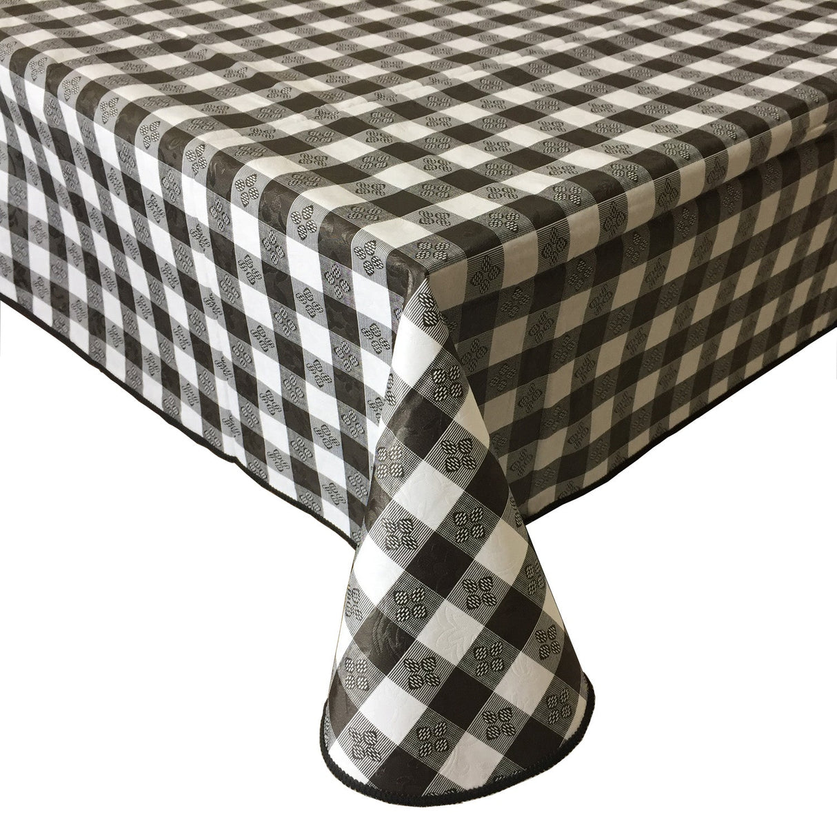 Table Cover Vinyl W/ Flannel Black 90x52"