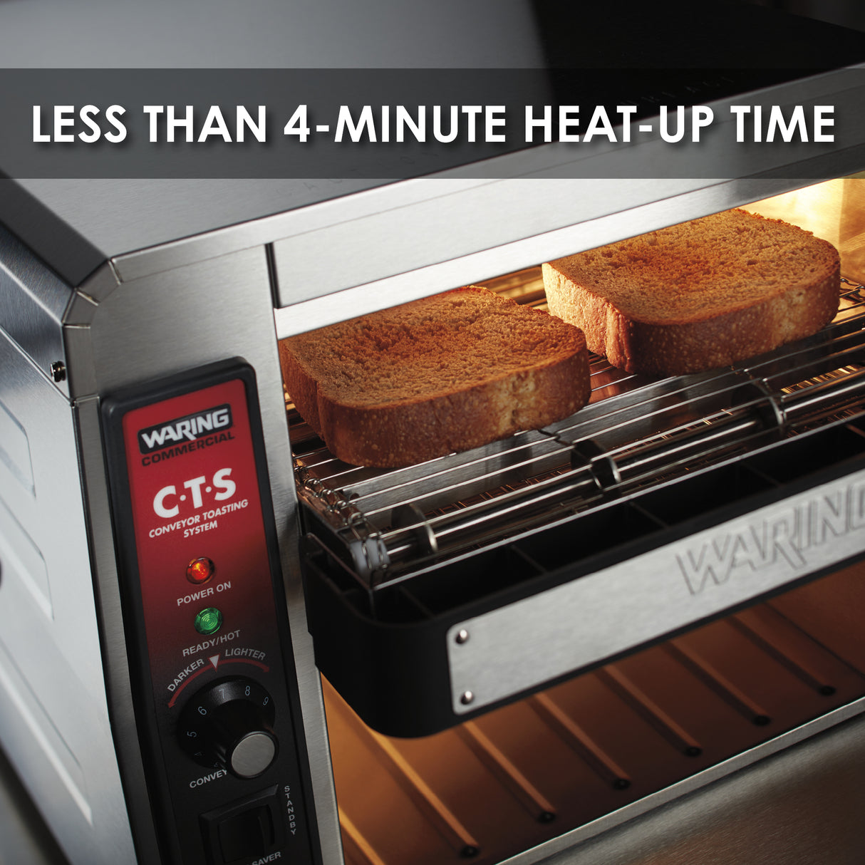 Waring HEAVY-DUTY CONVEYOR TOASTER 208V WITH POWER CONTROL AND BELT SPEED CONTROL  Model: CTS1000B