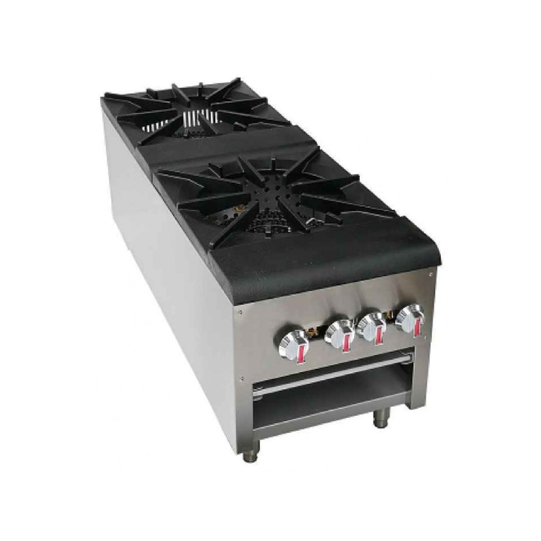 Sapphire SE-SPR2 Gas Stock Pot Range w/ (2) Two Ring Burners, Front to Back Design, Manual Controls, 160.000 BTU