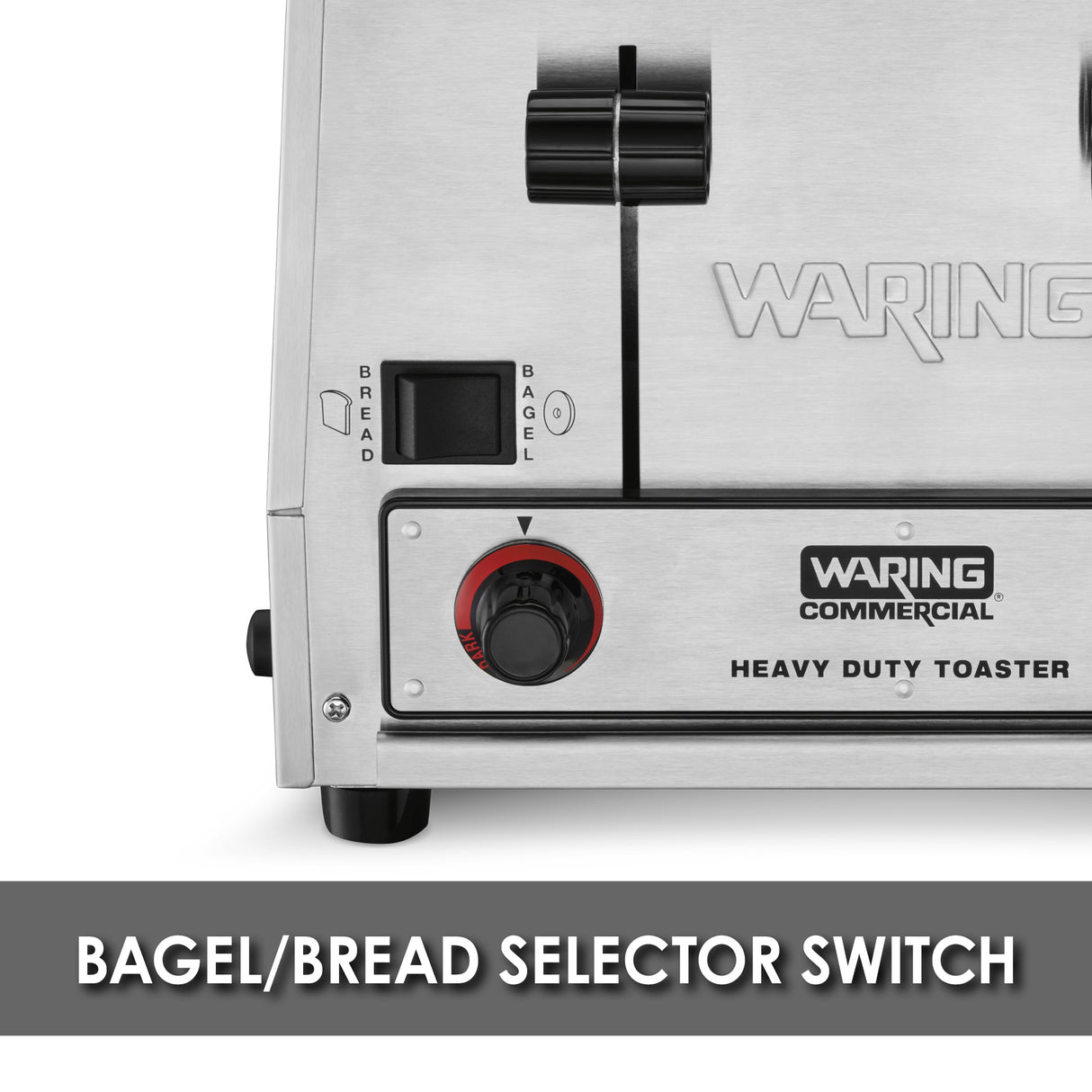 Waring HEAVY-DUTY 4-SLOT SWITCHABLE BREAD & BAGEL TOASTER  Model: WCT855