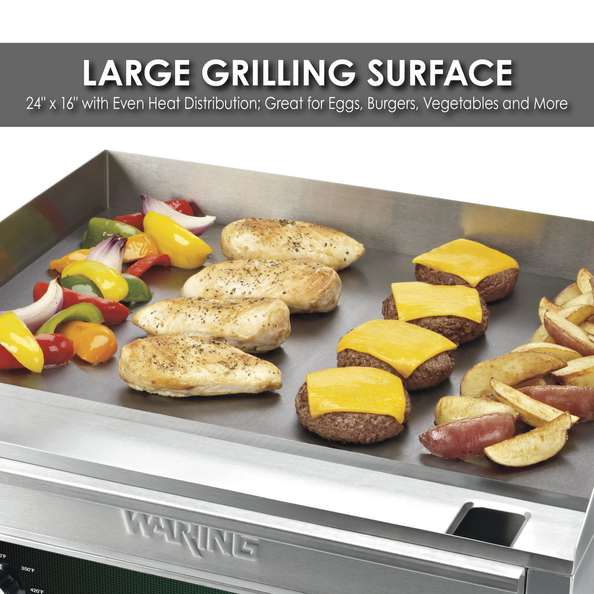 Waring 24" ELECTRIC COUNTERTOP GRIDDLE – 240V  Model: WGR240X