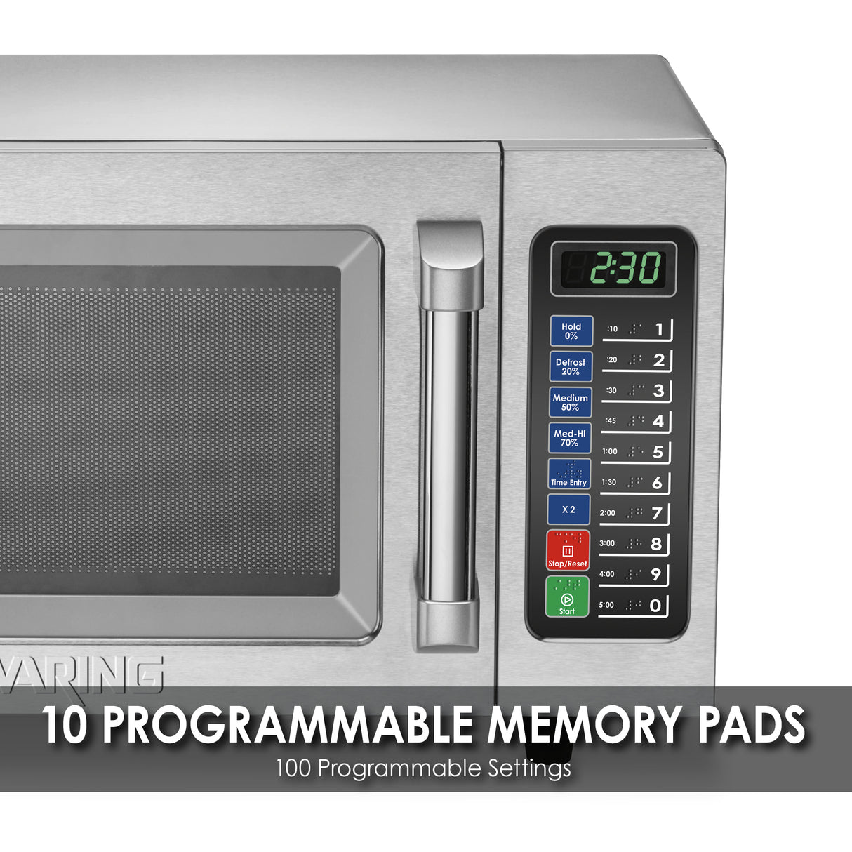 Waring MEDIUM-DUTY .9 CUBIC FOOT MICROWAVE OVEN  Model: WMO90