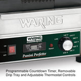 Waring COMPACT ITALIAN-STYLE PANINI GRILL WITH TIMER – 120V  Model: WPG150T